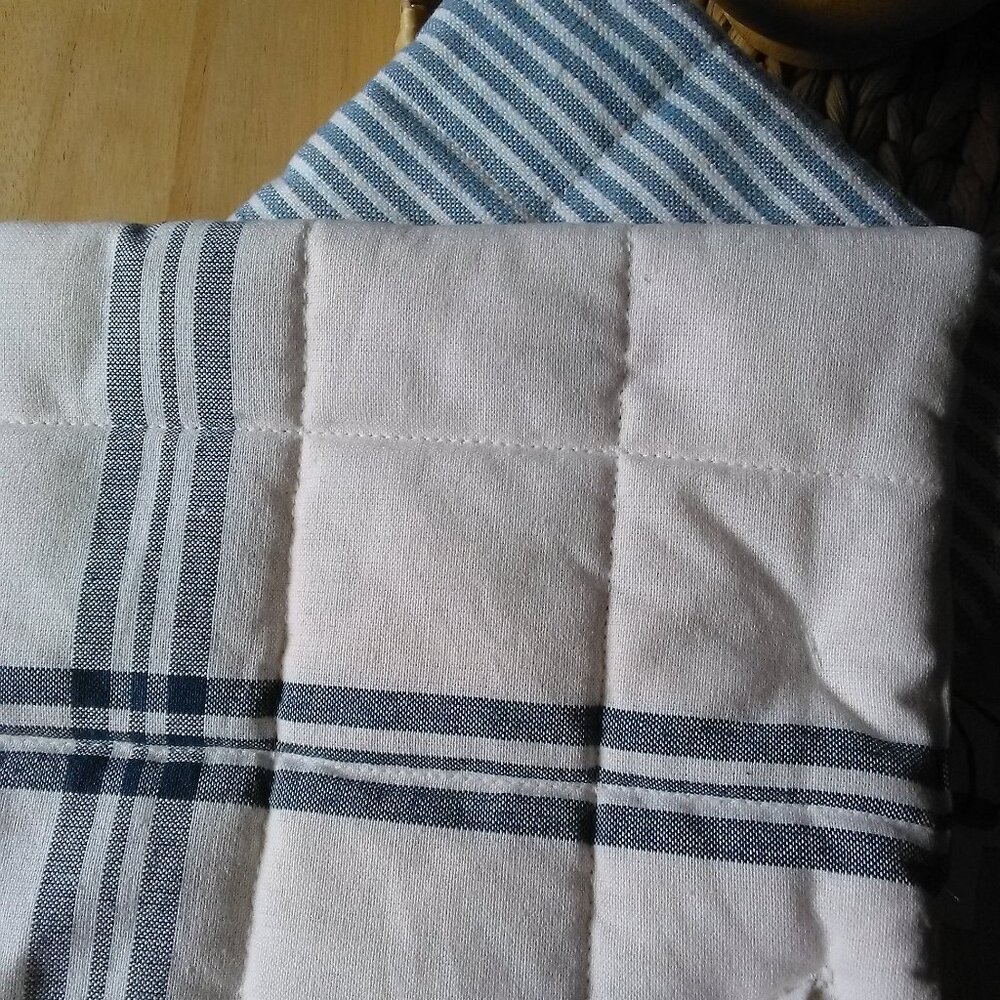 NWT HEARTH & HAND with Magnolia 2pc Plaid and Stripe Potholder Set - Picture 5 of 11